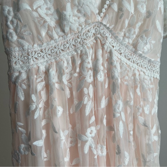 Baltic Born Bohemian Tulle Feminine Whimsical Embroidered Maxi Dress Size Medium - Picture 11 of 16